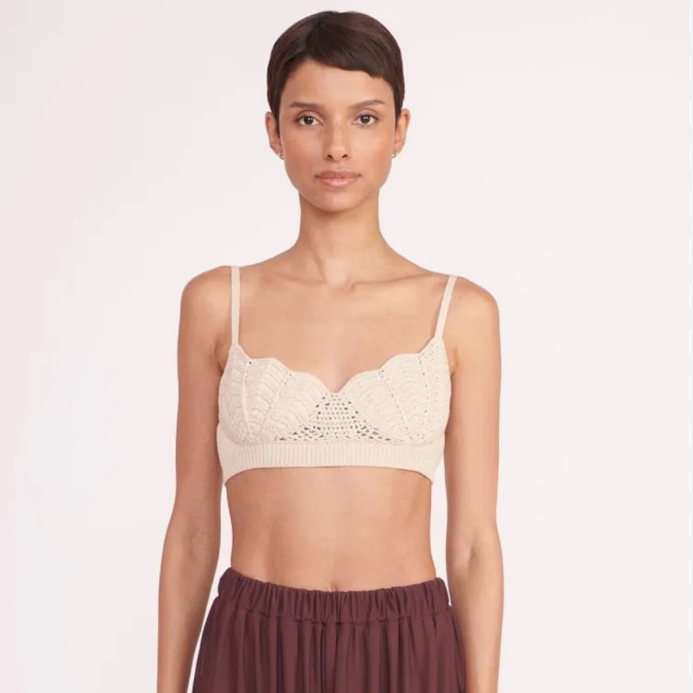 NWT Staud Tara Crochet Top in Natural size XS
